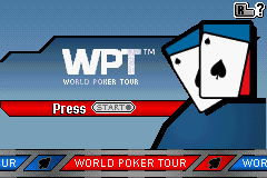 World Poker Tour title screen for GameBoy Advance